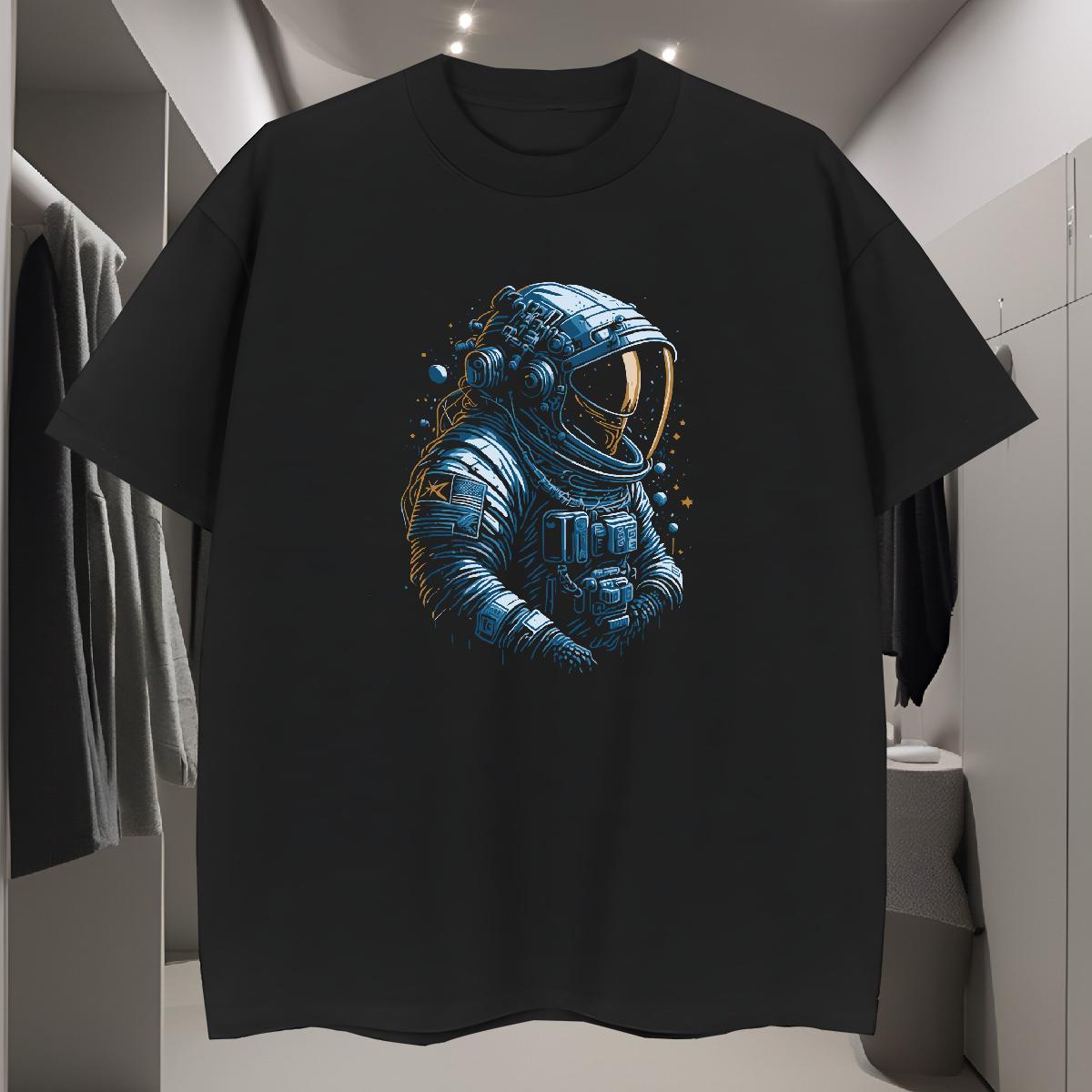 T-Shirts for Men 230g Cotton universe Beach Breathable Oversized 3XL 4XL Tshirts Stylist Classic Clothes