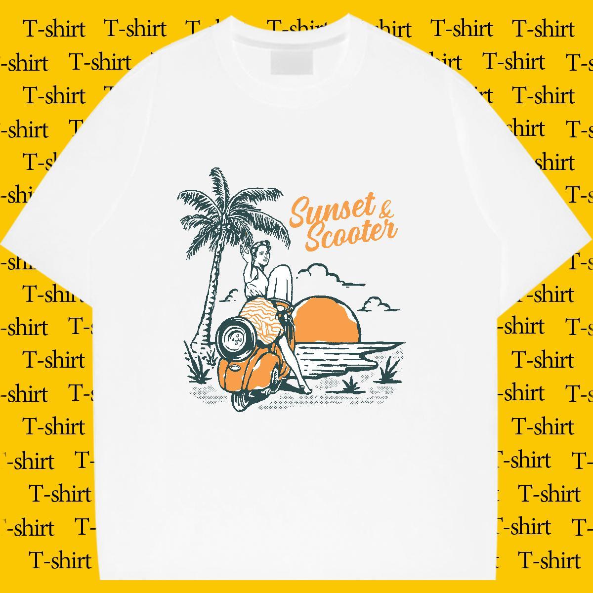 Loose fit Womens T Shirts Breathable Women Tshirts White Plus Size sea Hip Hop 230g Cotton TOP Quality Polos