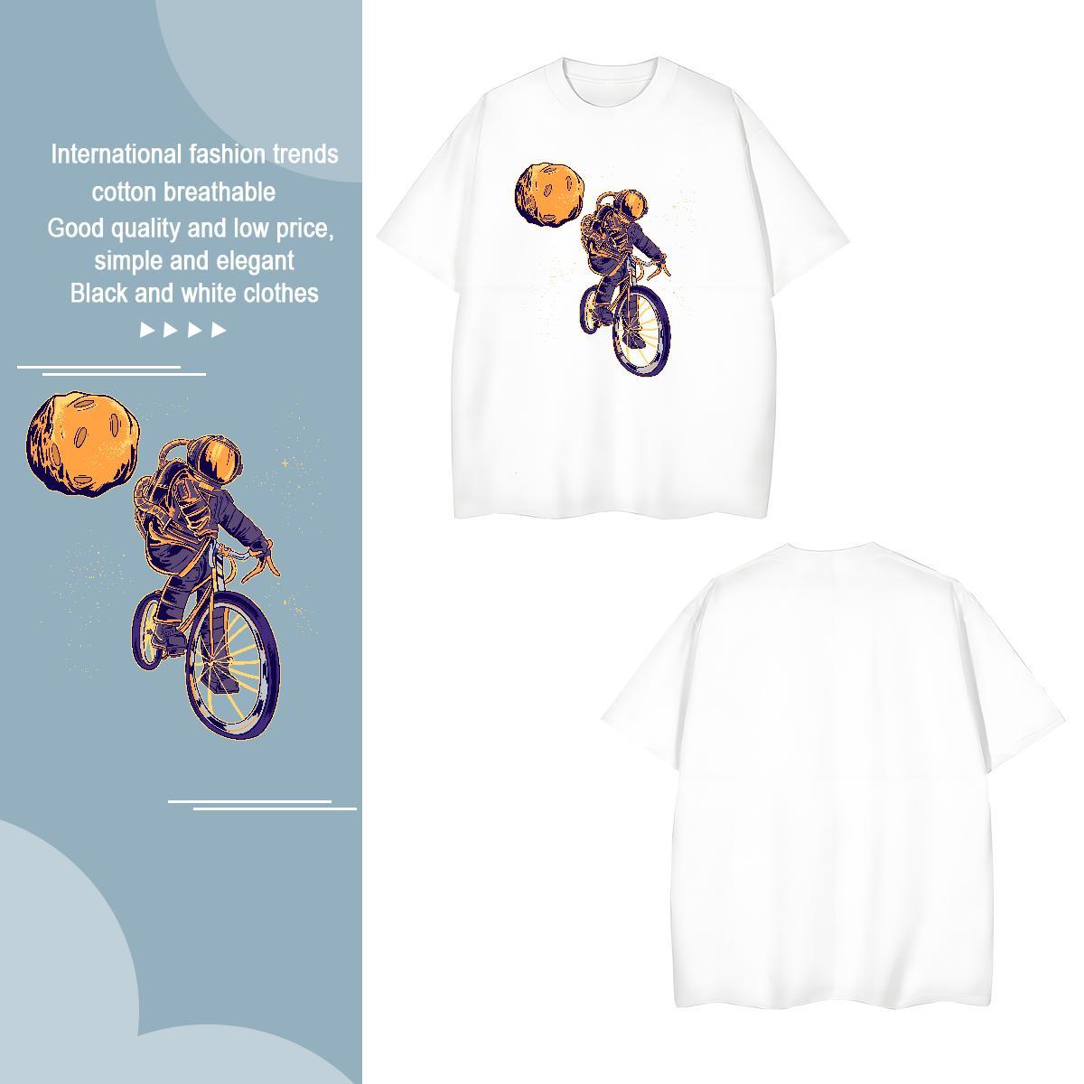 Man T Shirts 230g Cotton cosmonaut Home Outdoor Breathable Soft DIY Printed Tshirts 2024 Designer Unisex Tops