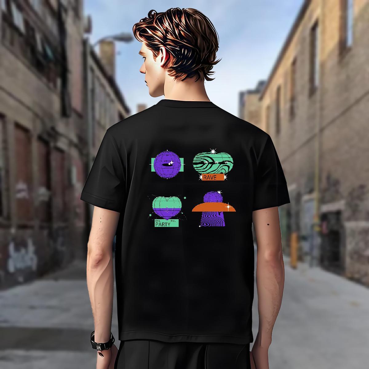 T-Shirts for Men 100% Cotton 230g planet High Street Hip Hop Breathable Short Sleeve Plus Size Custom Men Tees DIY Customized Comfortable Polos