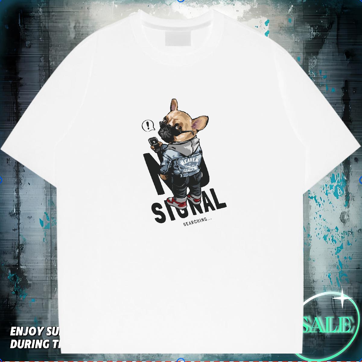 Fashion Mens T Shirts 230g 100% Cotton dog Daily Outfit Clothings Pure Cotton Wholesale Men Tops Tees Graphic