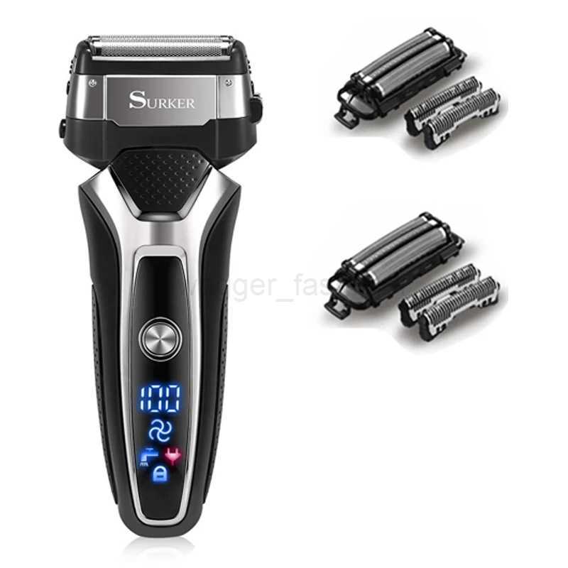 Turbo powerful wet dry electric shaver rechargeable foil face body shaver beard electric razor for men hair shaving machine setXJ240806