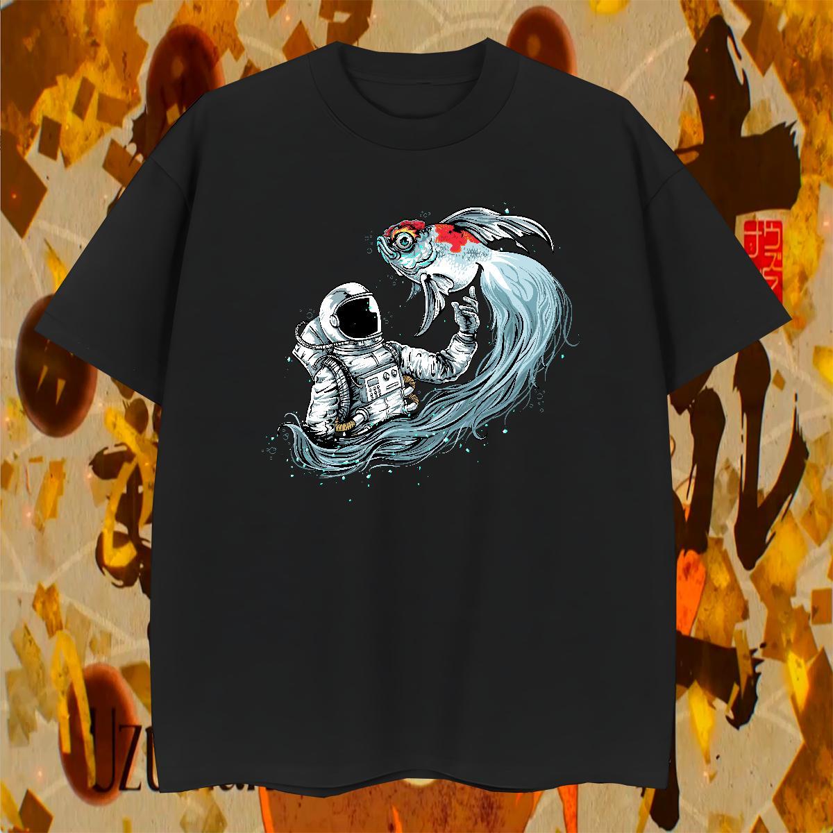 T-Shirts for Men 100% Cotton 230g universe Outdoor Short Sleeve O-Neck Plus Size Cartoon Mens Tshirts Classic TOP Quality Tops Shirt