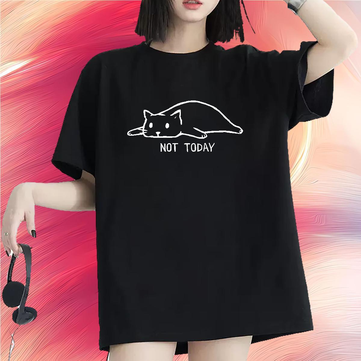 Free Shipping Womens T Shirts Breathable Short Sleeve Tshirt for Man Woman Oversized L-4XL cat Hip Hop Street 230g 100% Cotton Factory Direct Tops
