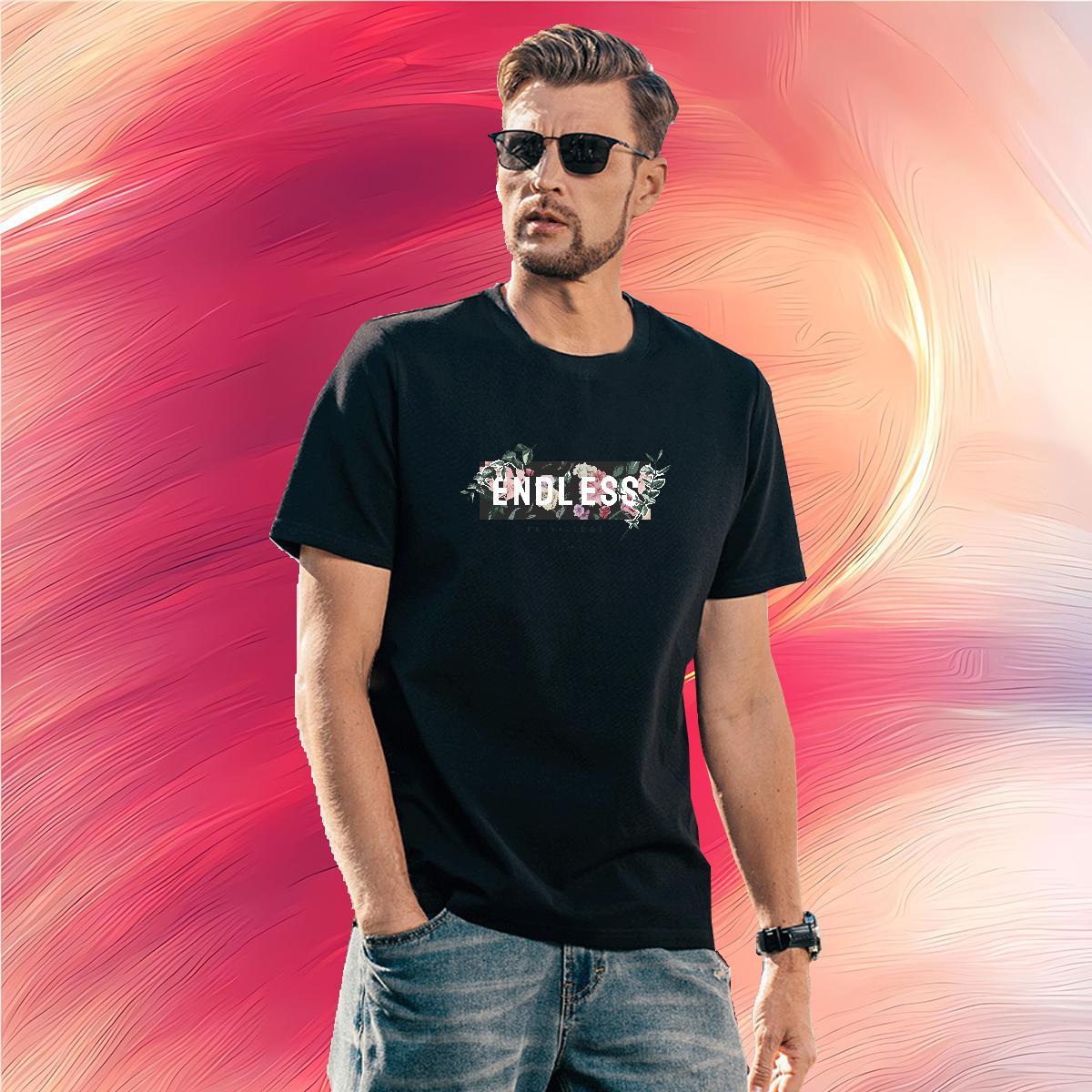 T Shirts Men 100% Cotton 230g flower Casual Beach Crew Neck Breathable DIY Anime Mens Tshirts 2024 Summer Designer Tops