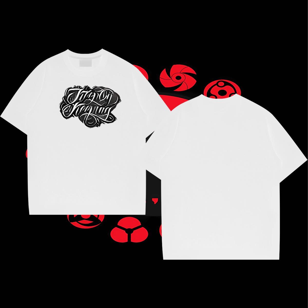 TOP Quality Men Clothes T-Shirt 230g Cotton Spring Summer letter Anime Crew Neck Breathable Classic Casual T shirt Tops Tees