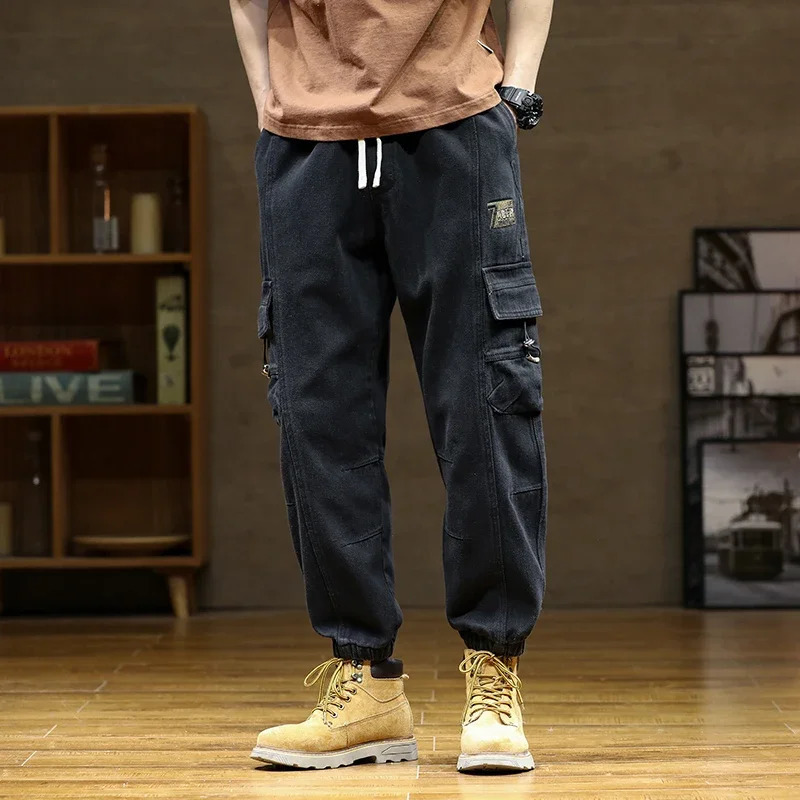 Spring Mens Work Pants Retro Washed Multi Pocket Hunting Windproof Mountaineering Sports Outdoor Solid Color Casual Pant 240806