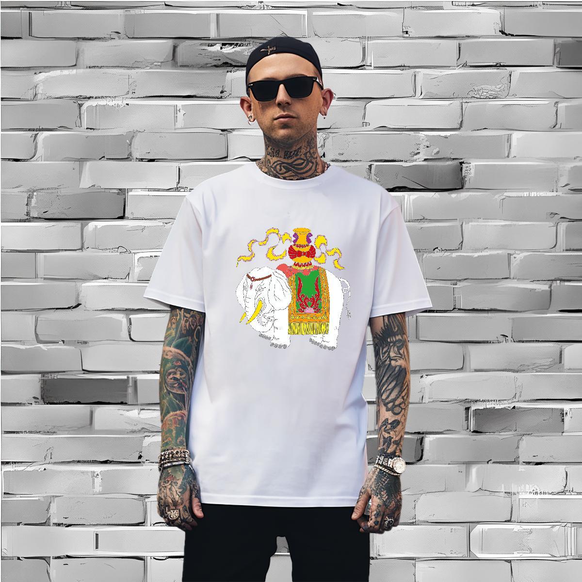 T-Shirts 100% Cotton 230g elephant Outdoor Breathable Short Sleeve DIY Tshirts Stylist Cool Design Tees Shirts