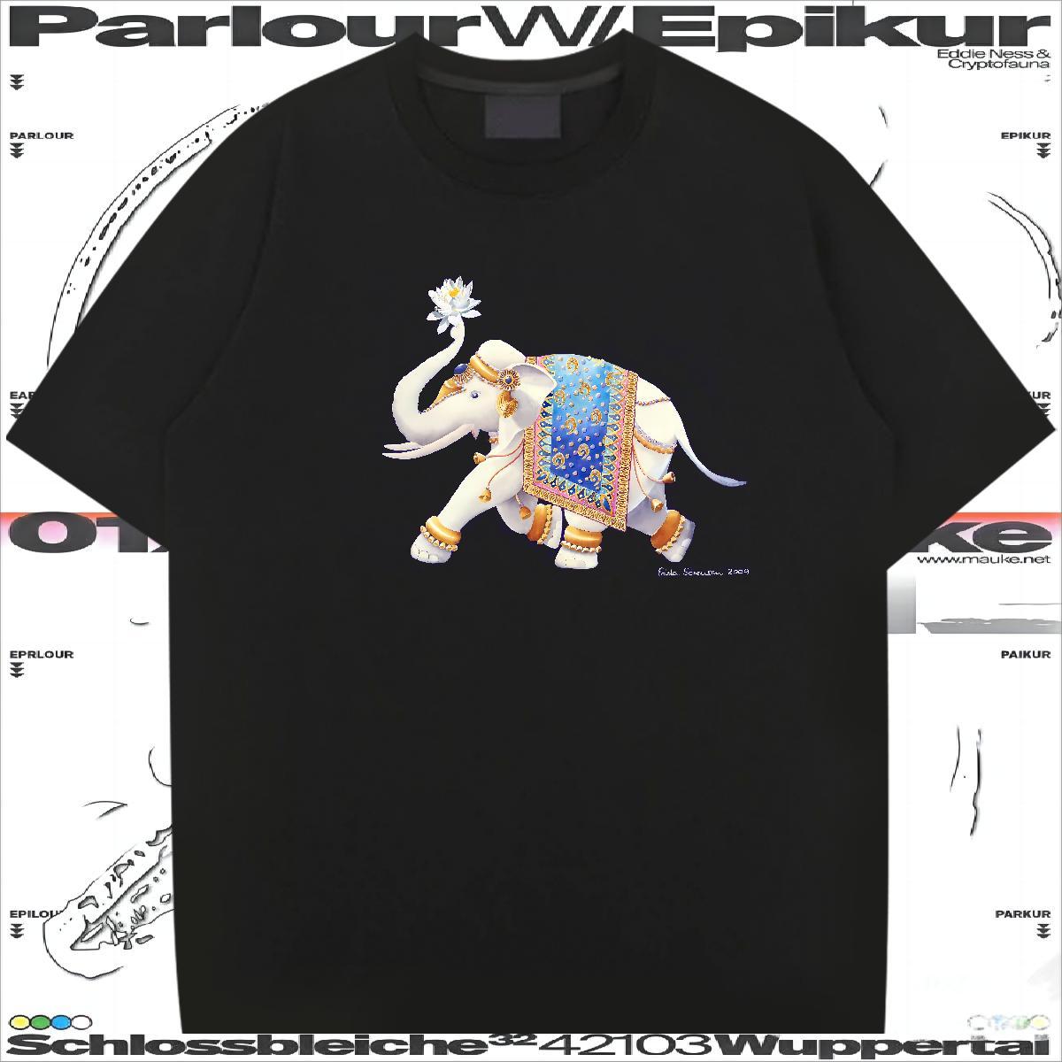 Casual New T-Shirts for Men 100% Cotton 230g elephant Street Tops Tees Breathable Soft Loose Tshirt for Man Woman Asian Size