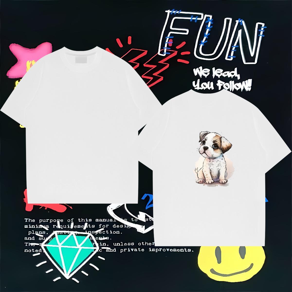 2024 T-Shirts 230g Cotton Anime Printing Street Tops Shirt Breathable Short Sleeve Cool Design Couples T Shirts Custom Anime