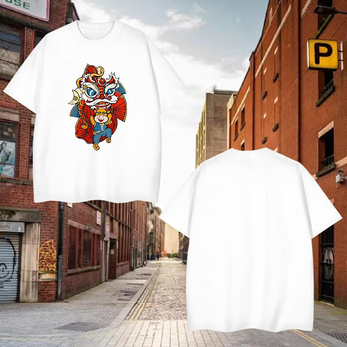 T shirt 100% Cotton 230g Casual O Neck Short Sleeves DIY Logo Oversized Men Tshirts Custom Cool Design Polos