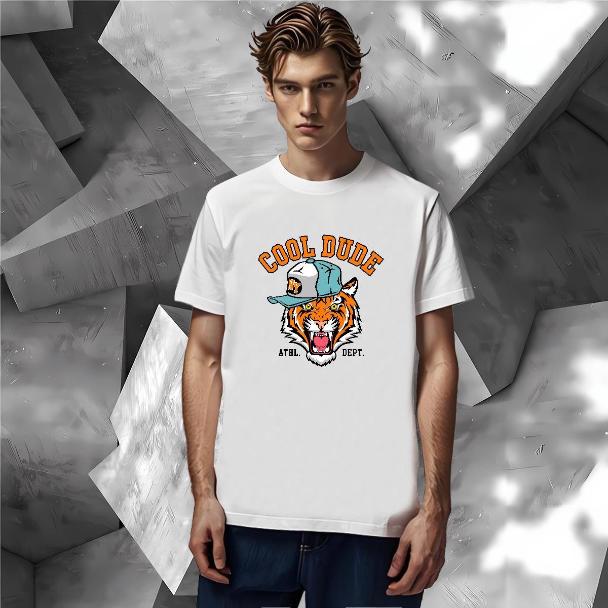 Free Shipping Men Tees 100% Cotton 230g tiger Men T Shirts Street Casual Crew Neck Breathable Oversized 3XL 4XL Fashion New Clothings