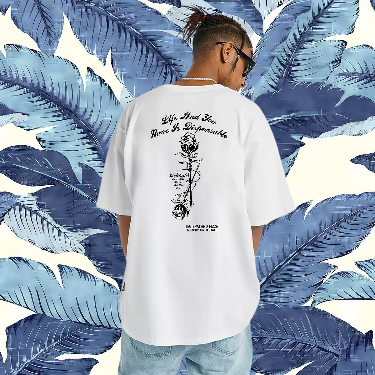 Designer Mens T Shirts 100% Cotton 230g flower Daily Outfit Tops O-Neck Short Sleeve Soft Men Tees DIY Printed