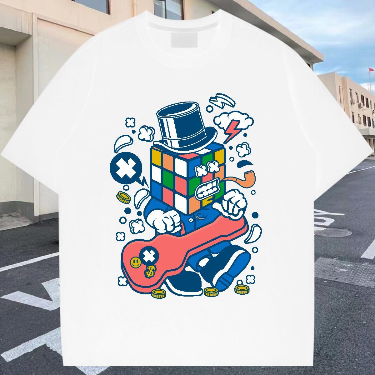 Loose Fit Tshirt for Man Woman 100% Cotton 230g Street wear Hip Hop ET Custom Cartoon Breathable DIY Customized Man T Shirts Tee Shirt