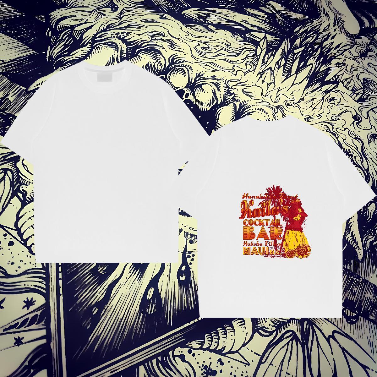 DIY T shirt 230g Cotton flower Daily Outfit Tees Shirts Short Sleeve O-Neck Comfortable Couples T Shirts Cartoon Printing L-4XL