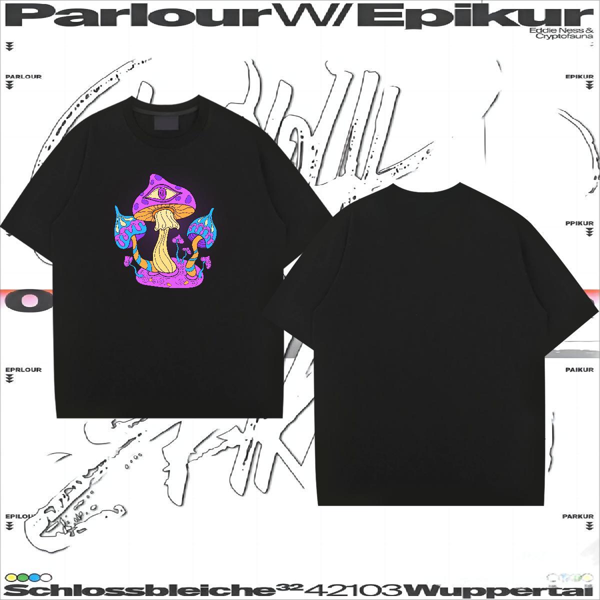 Custom T-Shirts for Men 100% Cotton 230g mushroom Summer Casual Top Tees Crew Neck Breathable Free Shipping Men Tshirts DIY Printed