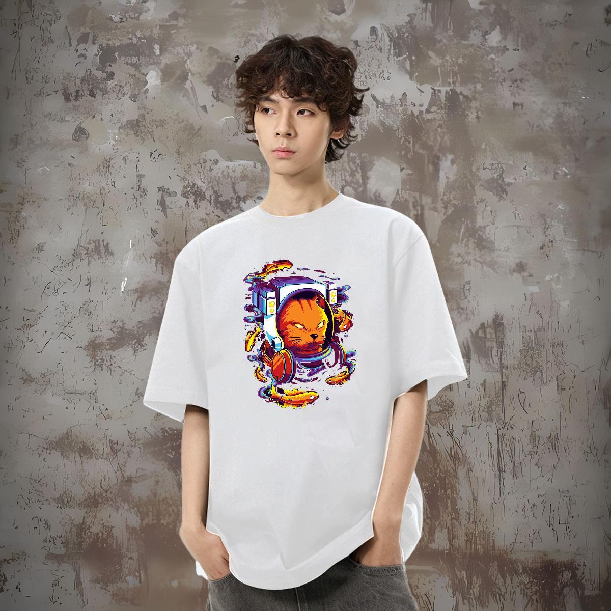 Designer Fashion T Shirts Men 100% Cotton 230g cute Street wear Hip Hop Top Tees Breathable Short Sleeve Popular Men Tees DIY Logo Oversized