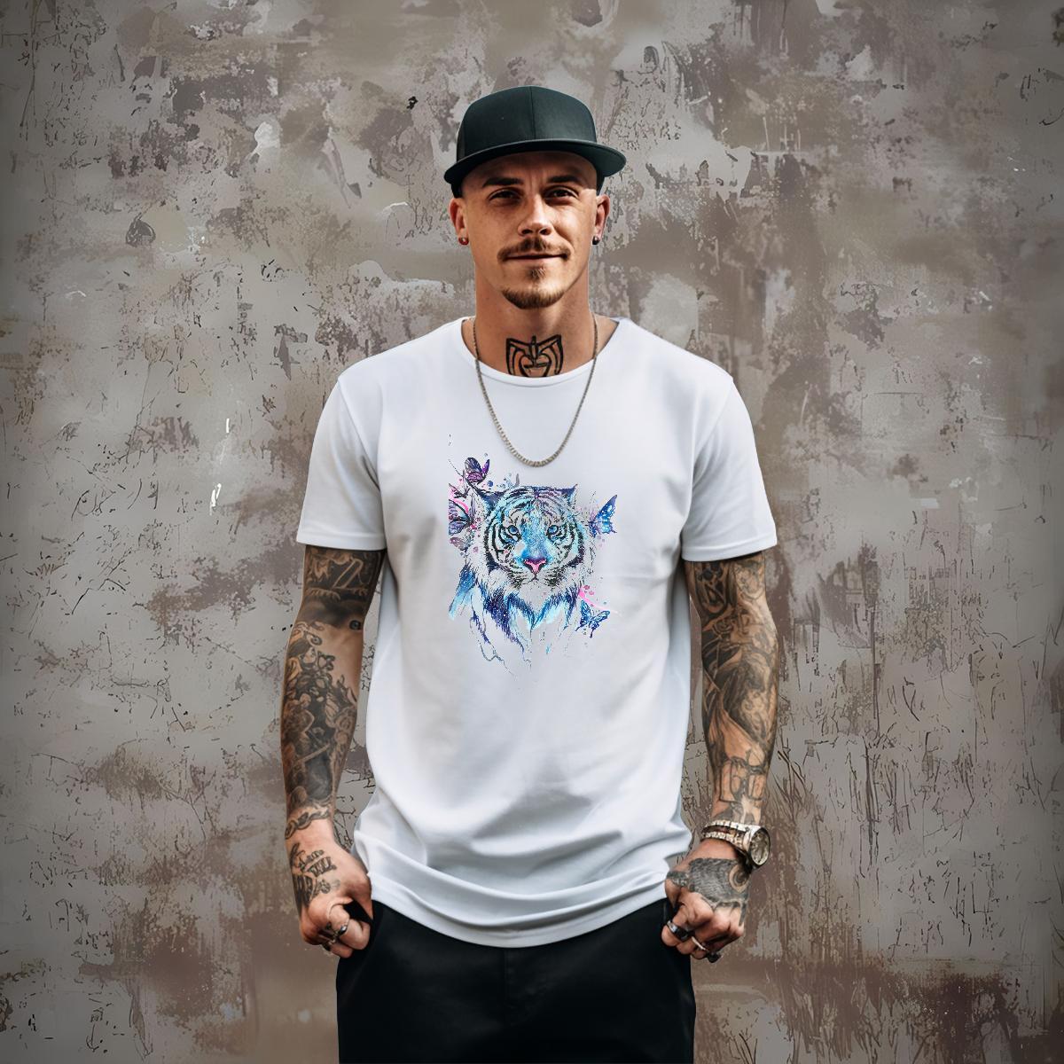 Free Shipping T shirt 100% Cotton 230g tiger Sport Tops Shirt Short Sleeve Soft Wholesale Tshirts DIY Printed