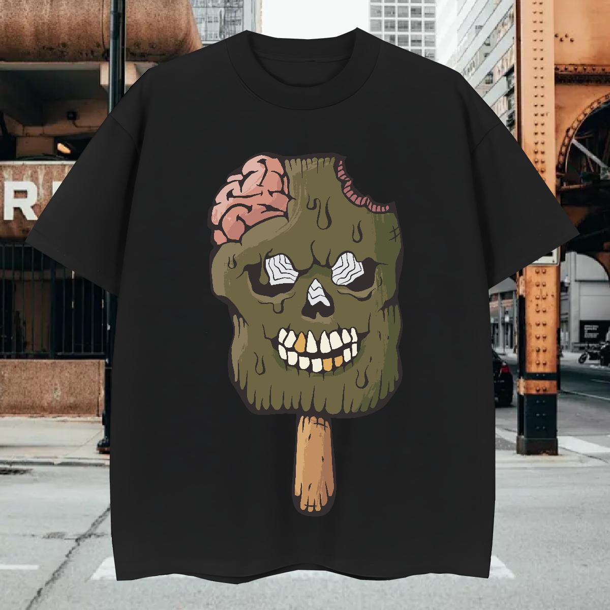 T Shirt For Man 230g Cotton monster Sports Casual Breathable Black White Men Tops Tees Custom Loose Clothings