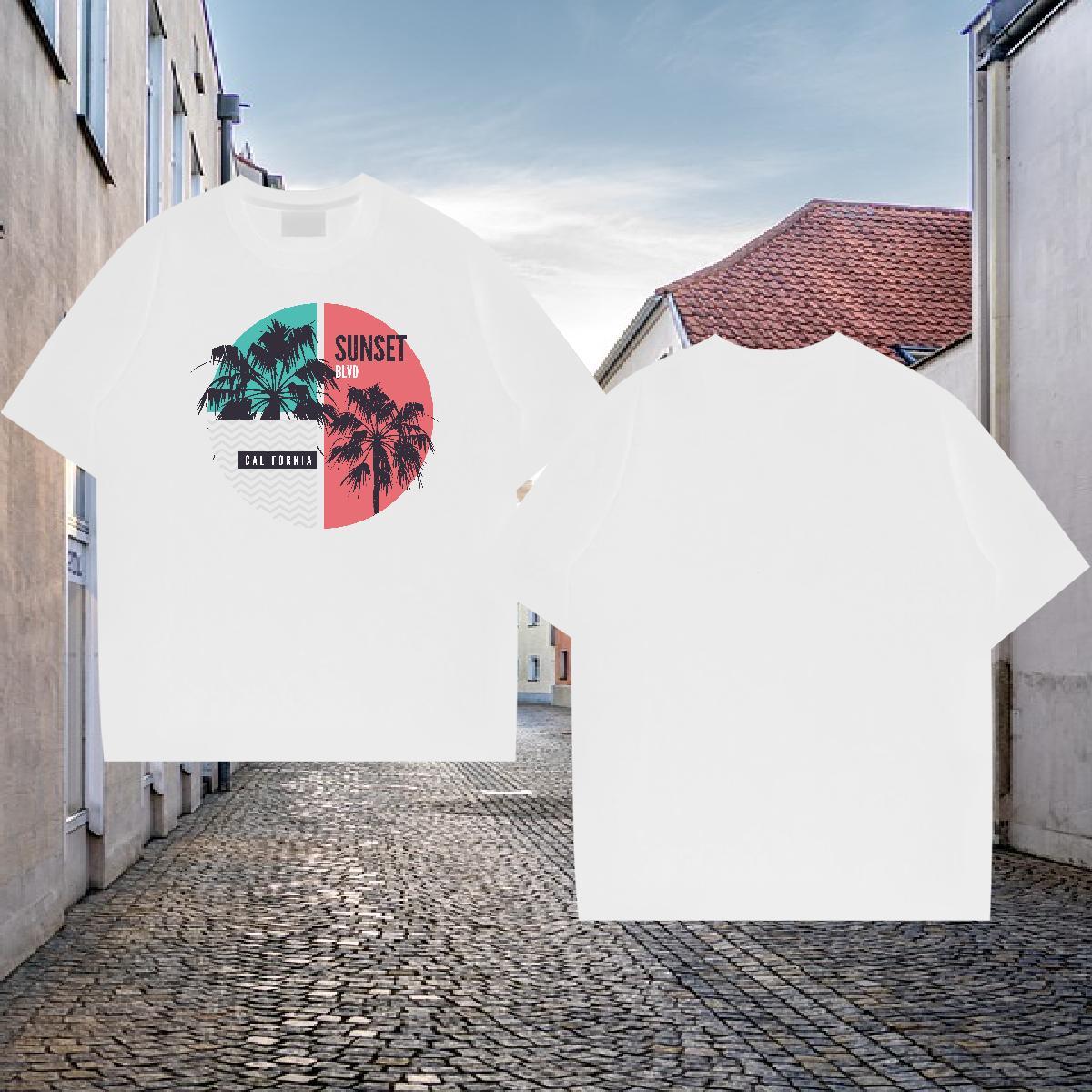 Fashion Mens T Shirts 230g 100% Cotton tree Outdoor Tees Shirts Breathable Crew Neck Free Shipping Men Tshirts Oversized