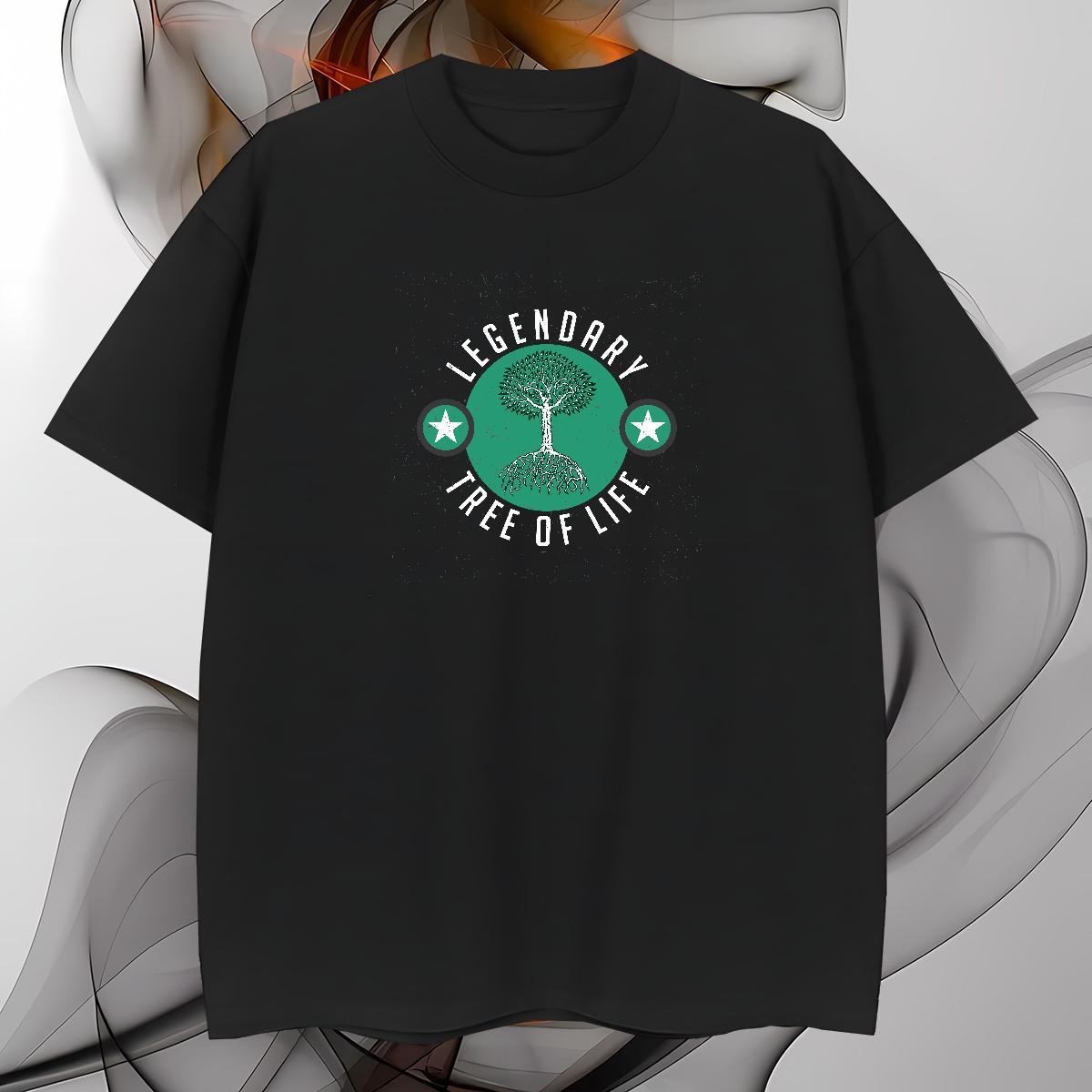 Mens T Shirts 100% Cotton 230g tree Street wear Hip Hop O-Neck Short Sleeve Graphic Couples T Shirts 2024 DIY Cool Design Clothes