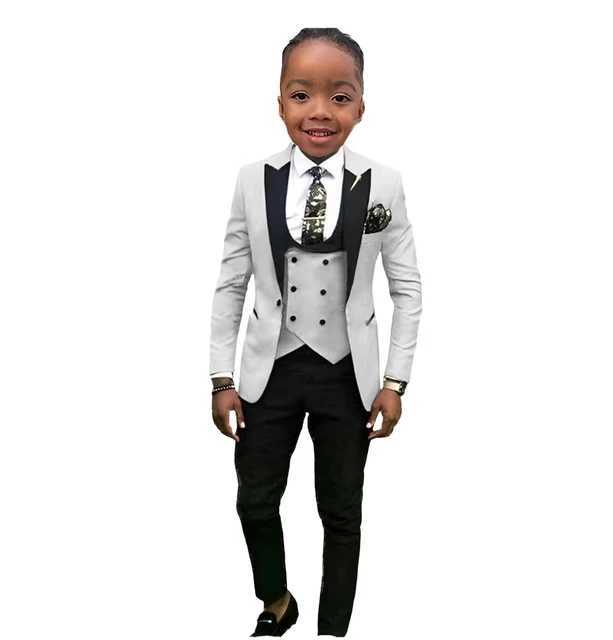 Suits Boys Suits Jacket Pants Vest 3 Piece Set Formal Wedding Tuxedo Fashion Clothes for Kids Peak Lapel Blazer Child