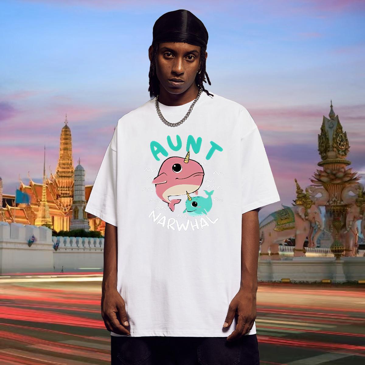 T Shirts Men 230g Cotton Home Outdoor Breathable Crew Neck Custom Cartoon Tshirt for Man Woman 2024 New Loose Clothings