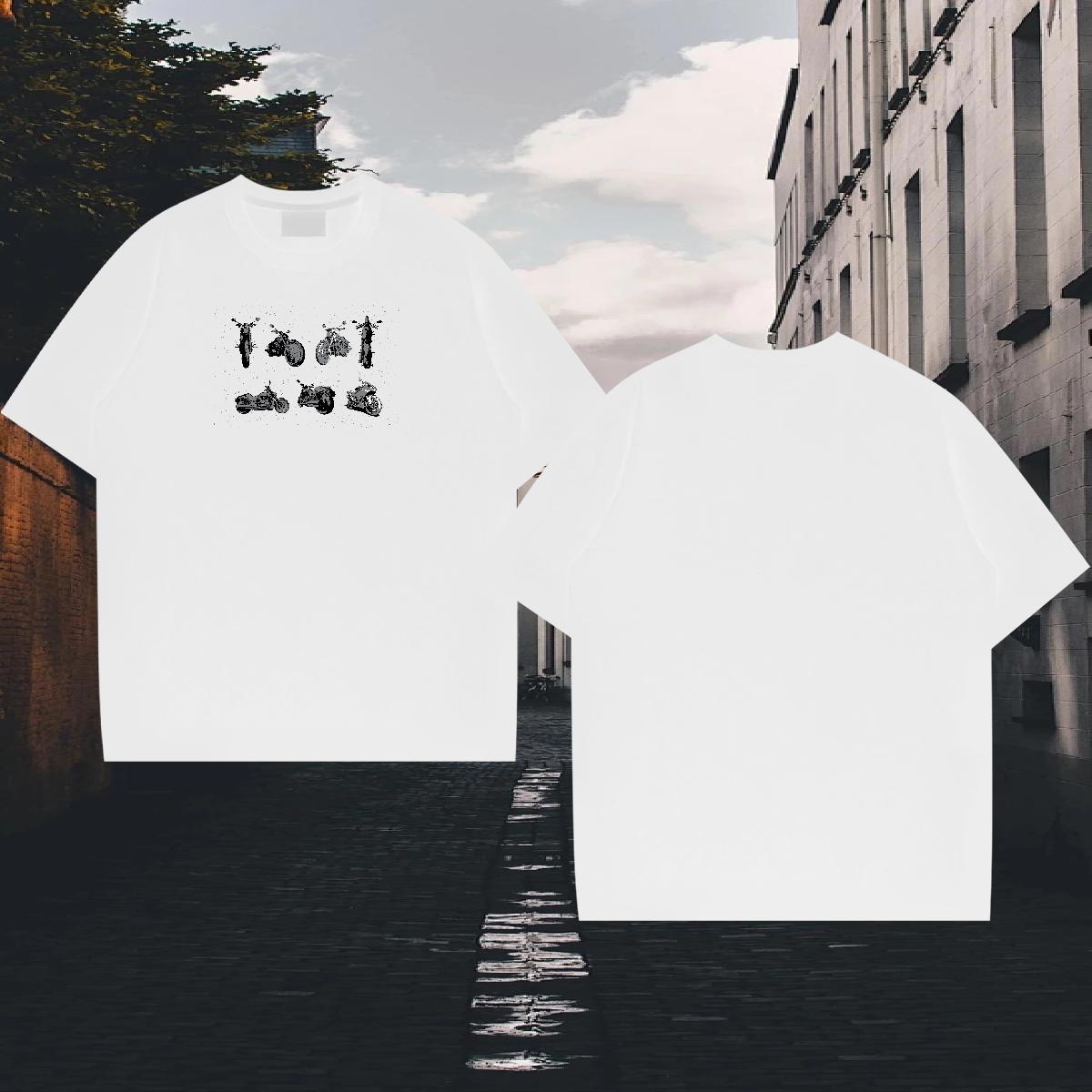 Designer Couples T Shirts 230g 100% Cotton Beach Motorcycle Black Oversized Crew Neck Brand Men T Shirts Tops