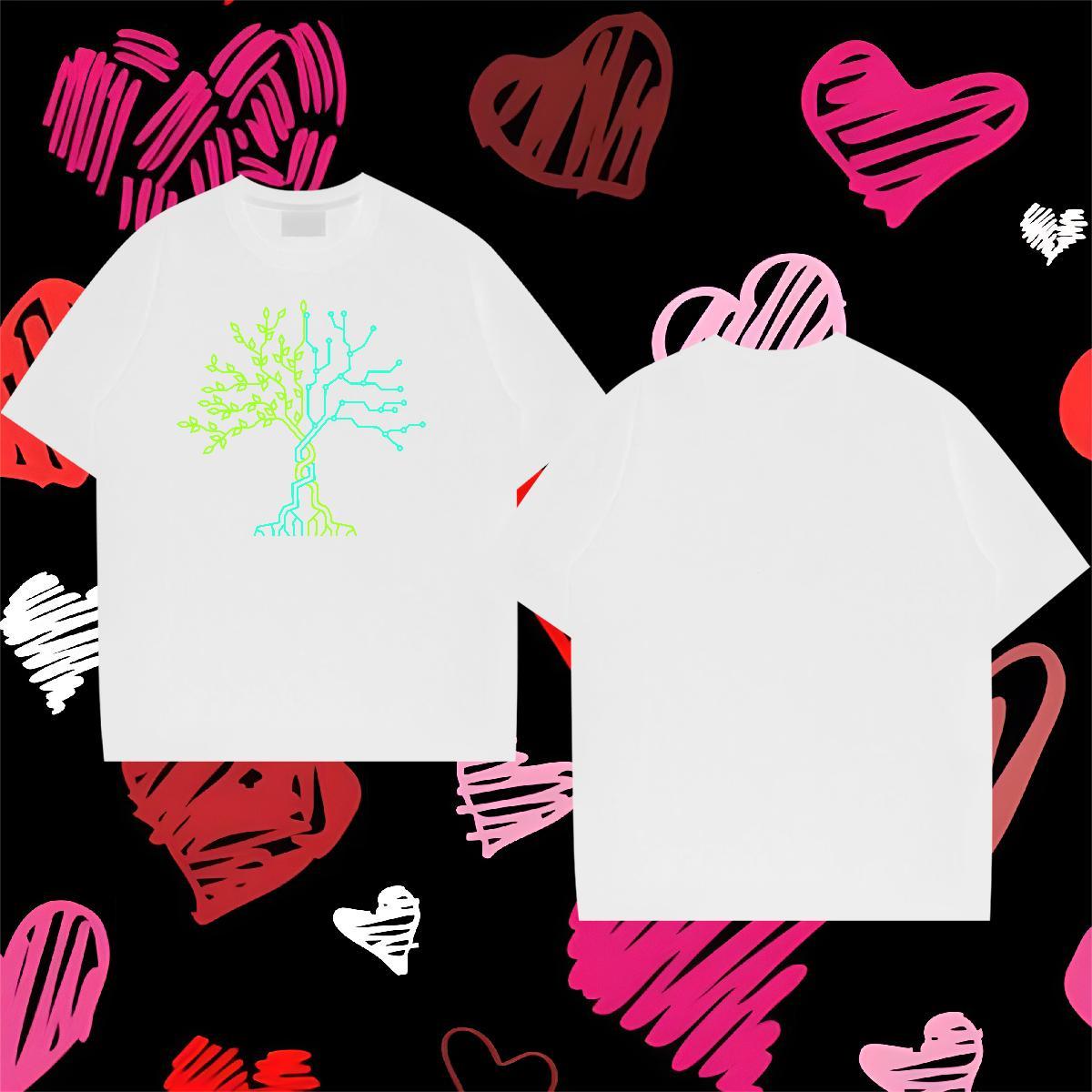 Customized T Shirt For Man 100% Cotton 230g tree Home Outdoor Wear Pure Cotton High Quality Couples T Shirts Oversized