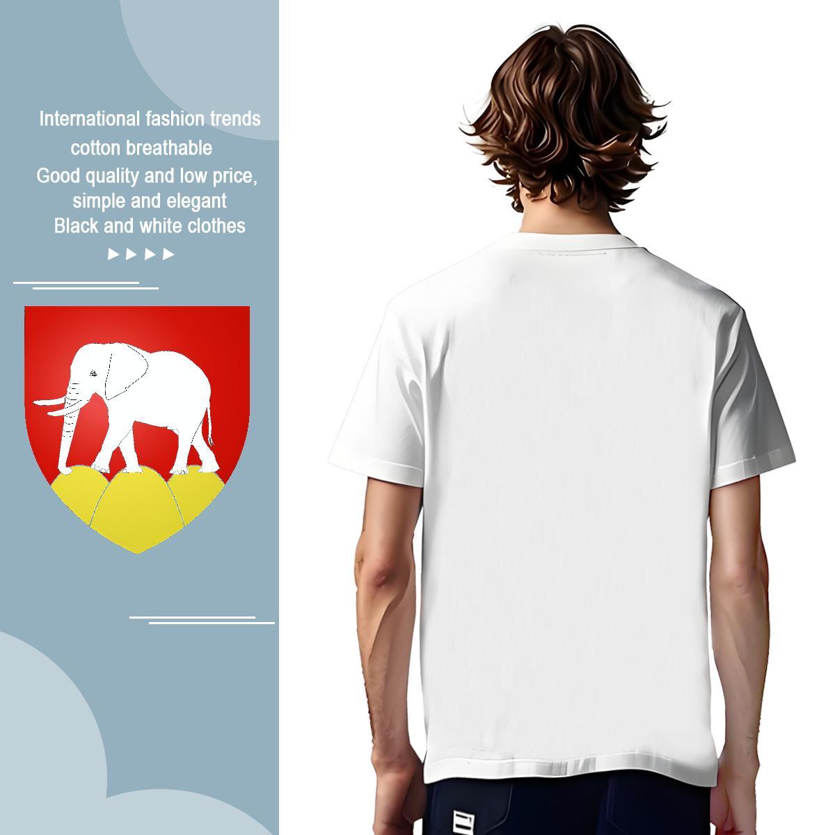 Man T Shirts 100% Cotton 230g elephant Street Casual Breathable Soft Anime Print Men Tshirts Fashion High Quality Polos