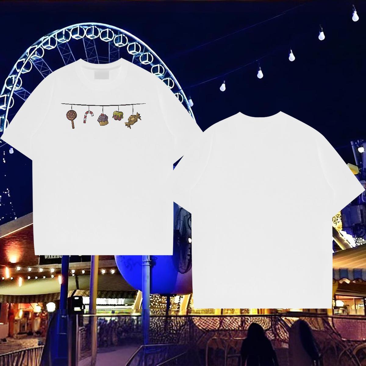 Fashion New T Shirts Men 230g Pure Cotton halloween Sport Tops Shirt Breathable Short Sleeve Cool Couples T Shirts Cartoon Printing L-4XL