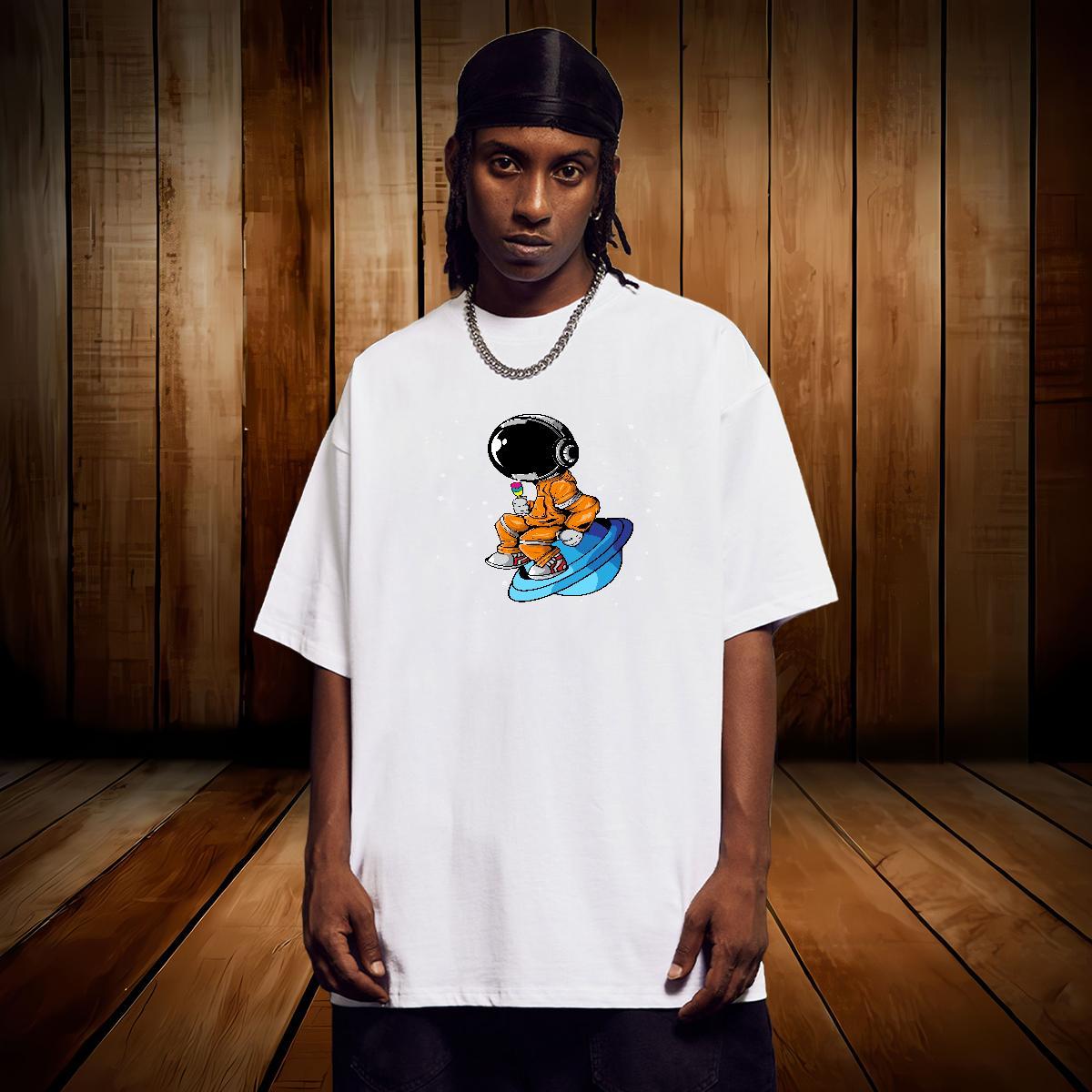 T-Shirts 100% Cotton 230g universe Street wear Hip Hop O Neck Short Sleeves Custom Anime Men Clothes T-Shirt New Wholesale Polos