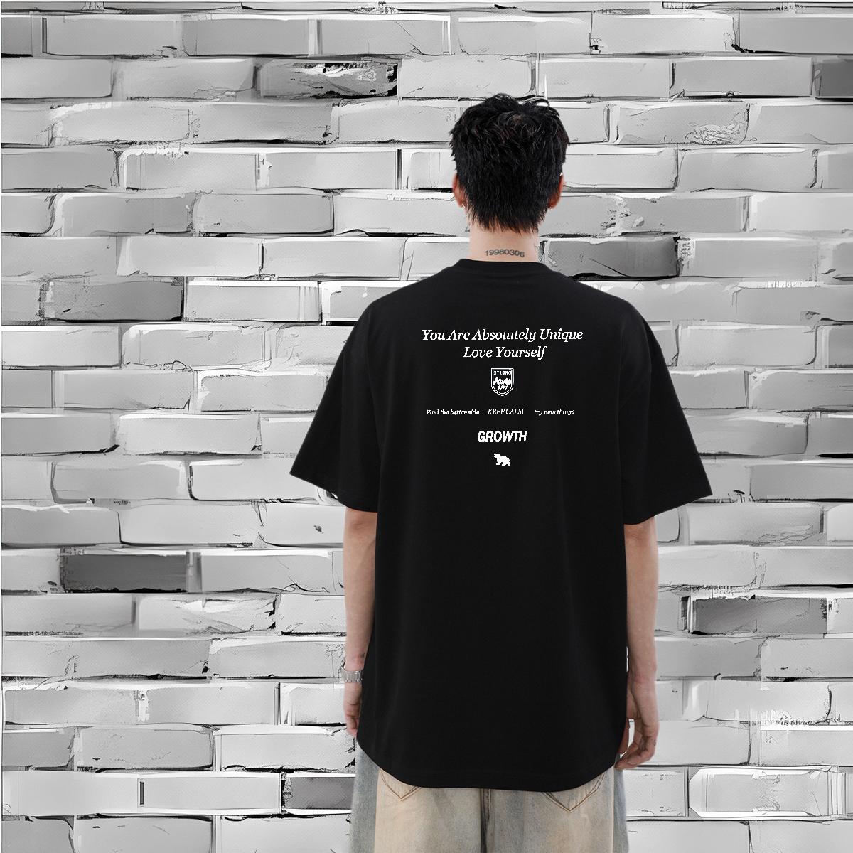 Fashion Mens T Shirts letter Polos 230g 100% Cotton Summer Casual Wholesale Custom Printed Pure Cotton Men Tees