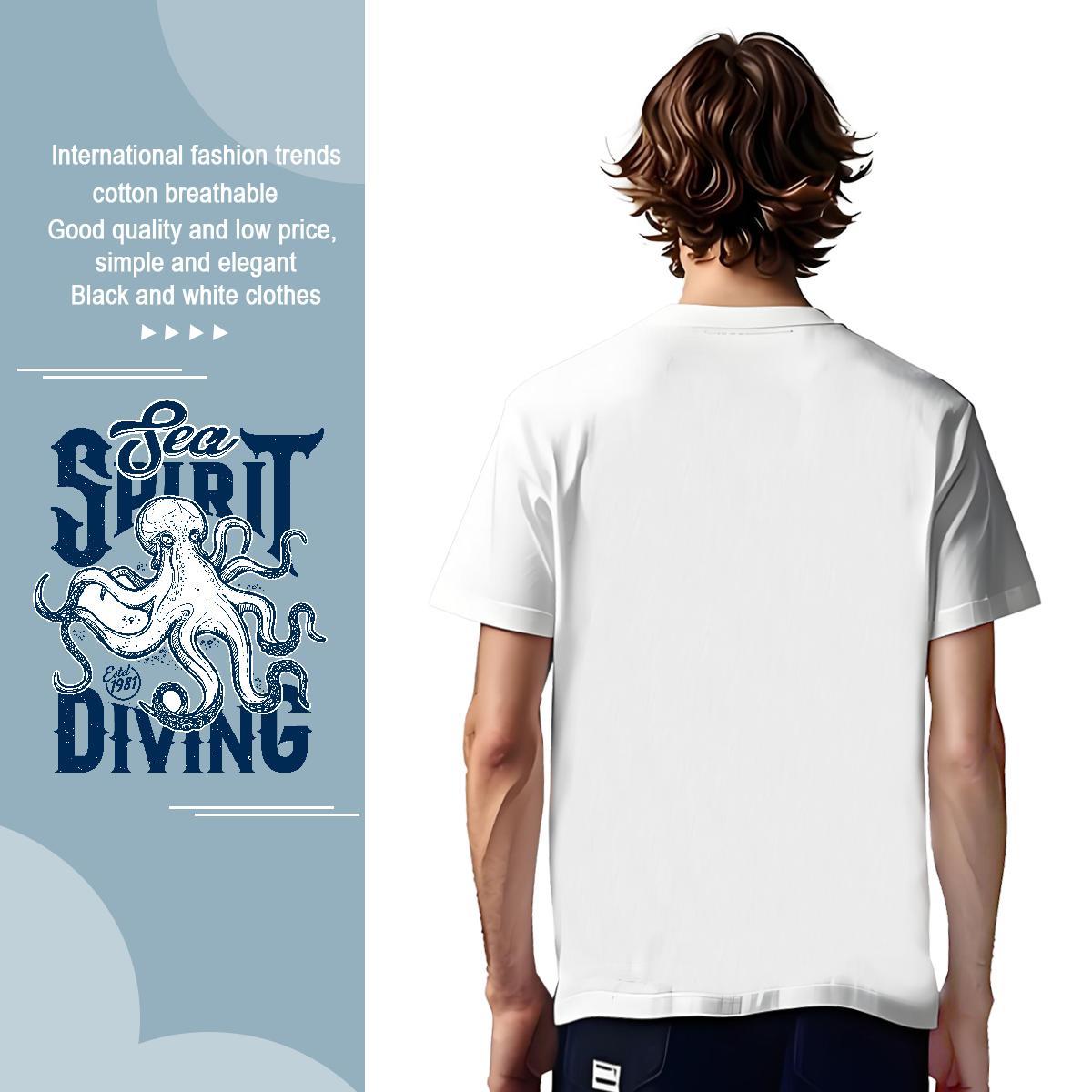 Classic Tshirts 230g Pure Cotton Man T Shirts Daily Wear Crew Neck Breathable Custom Printed Fashion Casual Tees Shirts