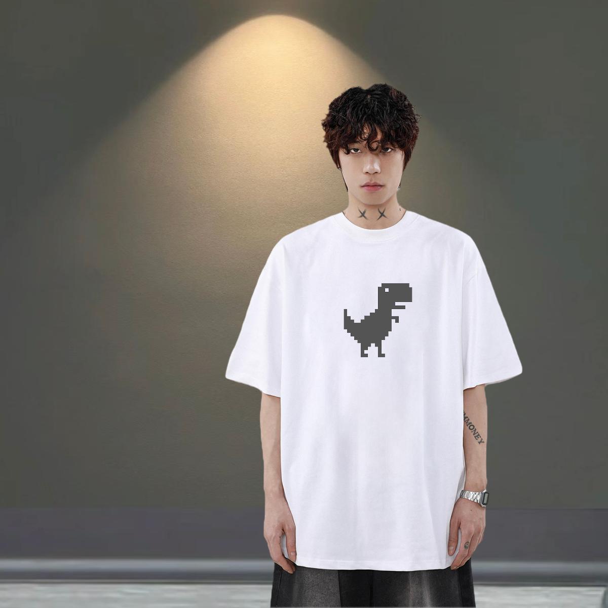 Designer Men Tees 100% Cotton 230g High Street Hip Hop dinosaur Oversized Pure Cotton New Designer Men T Shirts Tops Shirt