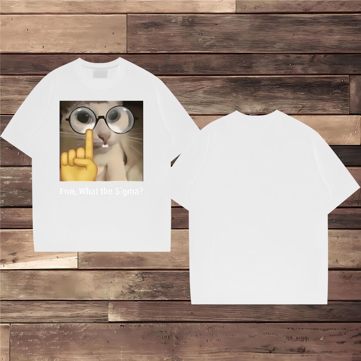 T shirt 100% Cotton 230g cat High Street Hip Hop Pure Cotton Black White Mens Tshirts Fashion Casual Classic Tees Shirts