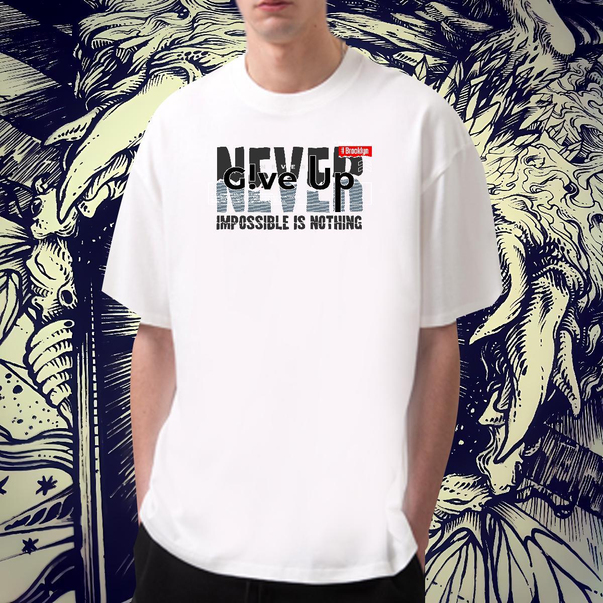 Unisex Mens Tshirts 230g Cotton Home Outdoor letter Anime Print Pure Cotton Brand Man T Shirts Clothes