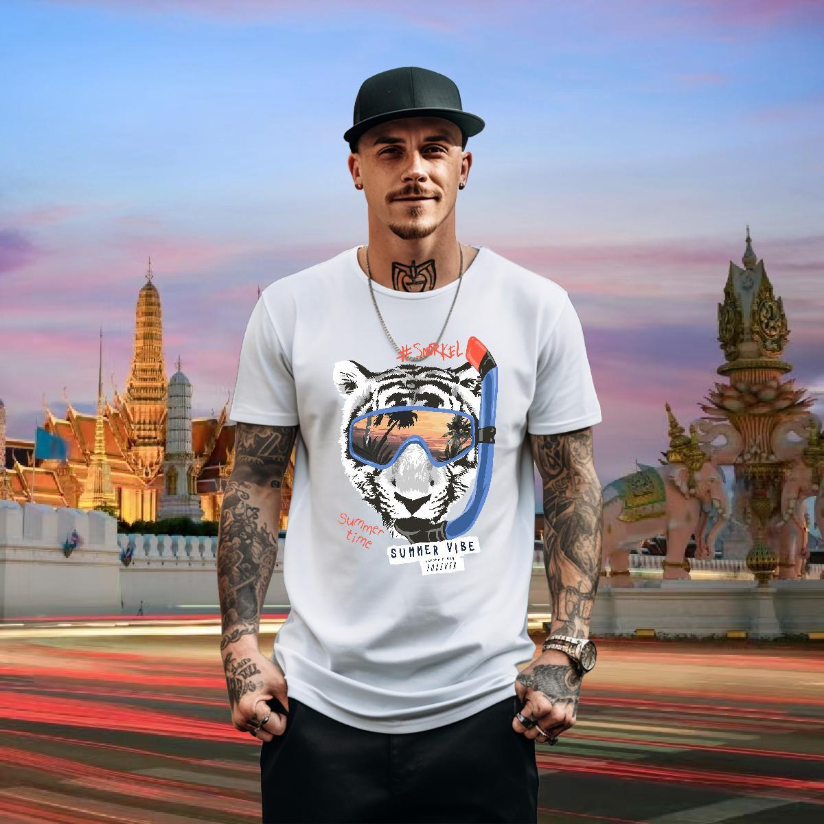 Classic T-Shirts for Men 230g Cotton Sports Casual Clothings O-Neck Short Sleeve Unisex Tshirts Asian Size