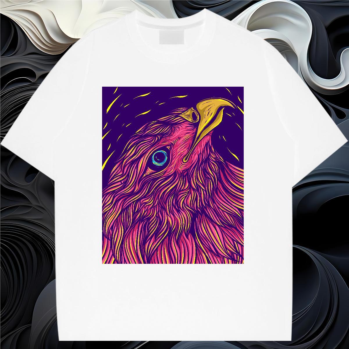 Brand T shirt 230g 100% Cotton eagle Beach Polos O-Neck Short Sleeve Unisex Men Tops Tees Oversized 4XL