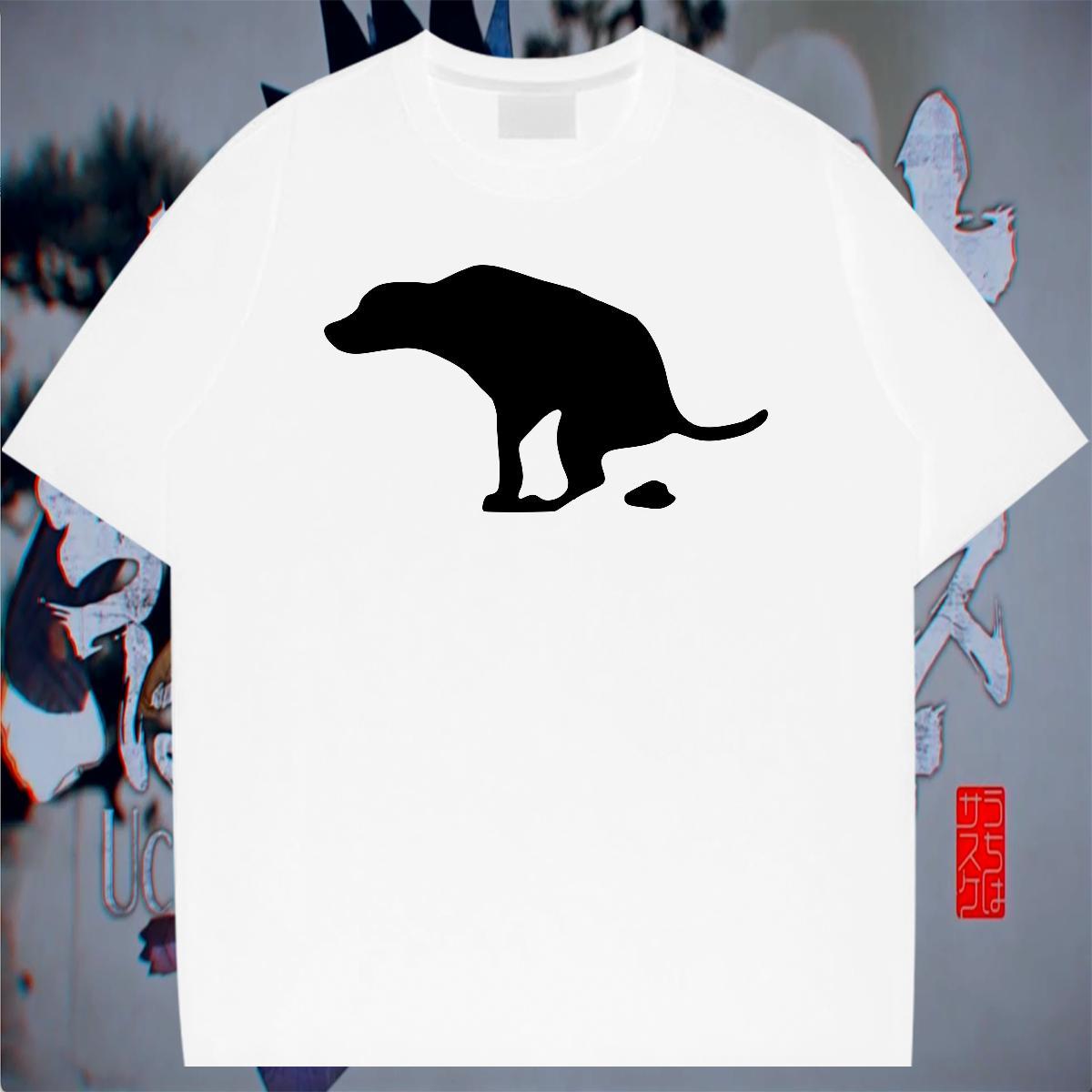 Cool Design Men Clothes T-Shirt 100% Cotton 230g Street Wear Dog Cartoon Print O-Neck Short Sleeve New Designer Men T Shirts Tops Tees