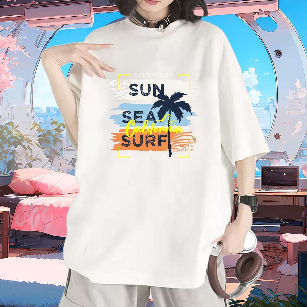 Nice Women T Shirts Breathable Crew Neck Unisex Tshirts Customized tree Casual 100% Cotton 230g TOP Quality Clothings