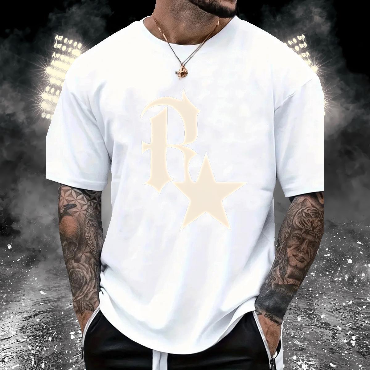 New T Shirts Men letter Tops Shirt 230g Pure Cotton Daily Wear Cool Design Cartoon Print Short Sleeve O-Neck Men Tops Tees