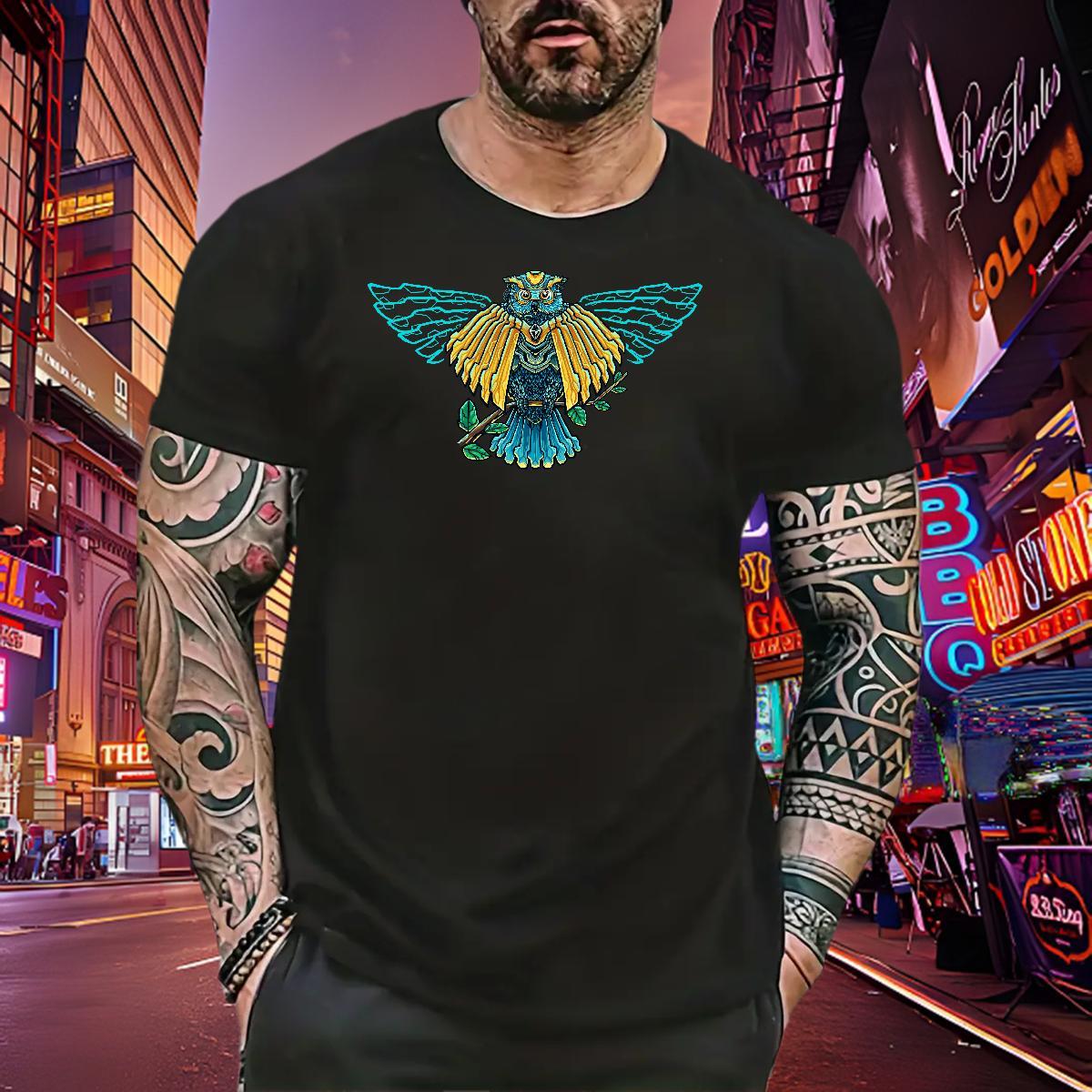 Popular Men Tees 230g Cotton eagle Man T Shirts Home Outdoor Pure Cotton Custom Printed Fashion Casual Tees Shirts