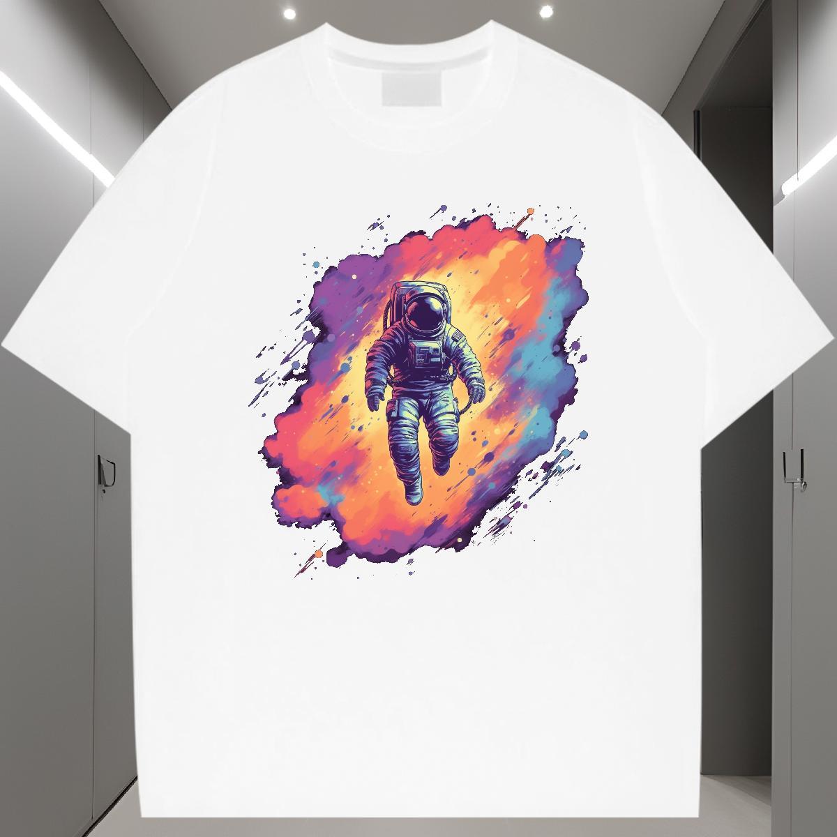 Mens T Shirts 230g 100% Cotton universe Street Breathable Crew Neck Oversized 3XL 4XL Mens Tshirts Stylist Cool Design Tops