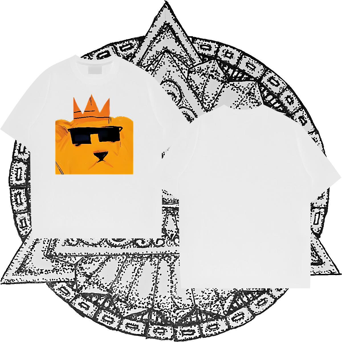 2024 Designer T shirt 230g Cotton lion Summer Casual Clothings Breathable Loose Couples T Shirts Black White