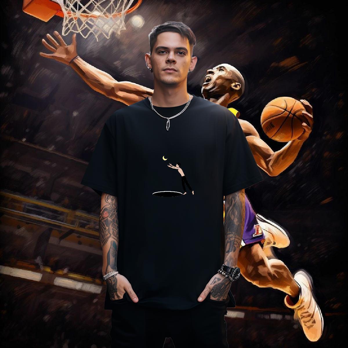 Man T Shirts 230g 100% Cotton portrait Home Outdoor Pure Cotton Anime Men Tees Classic Loose Fit Clothings