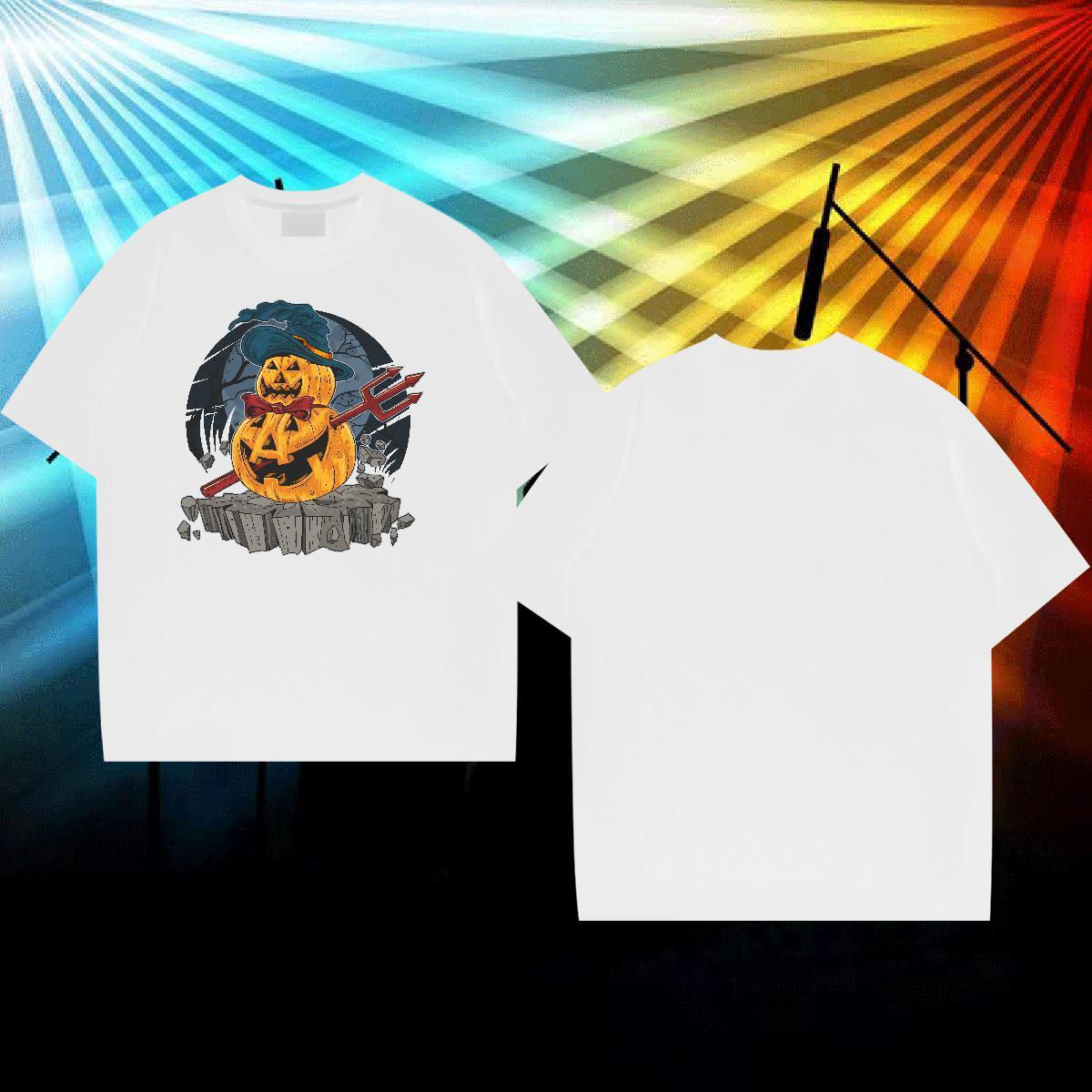New Designer Mens T Shirts 100% Cotton 230g pumpkin Home Outdoor Tops Breathable Crew Neck Soft Mens Tshirts Custom Cartoon