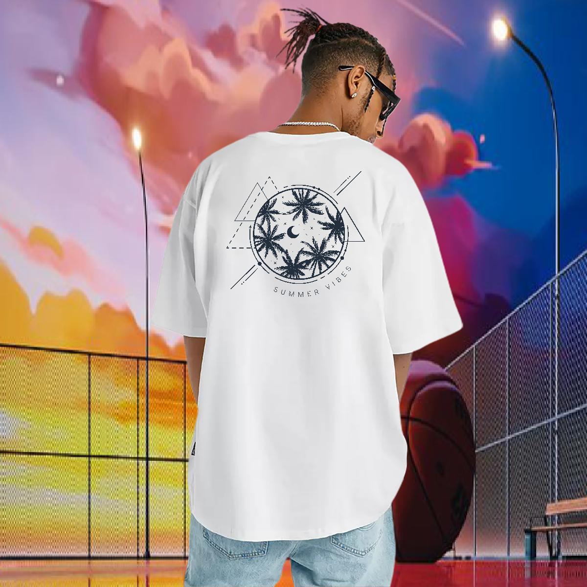 2024 DIY T Shirt For Man 230g 100% Cotton tree Street Casual Tee Shirt Short Sleeve Soft Classic Men Tshirts DIY Printed