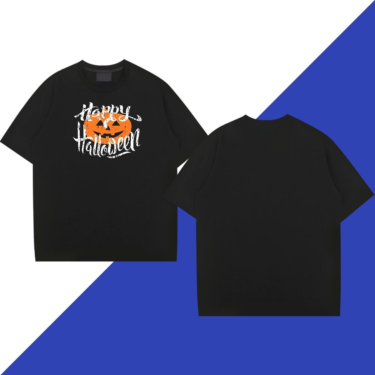 New Man T Shirts 230g Cotton halloween Street Wear Clothes Short Sleeve Soft TOP Quality Tshirts Black White