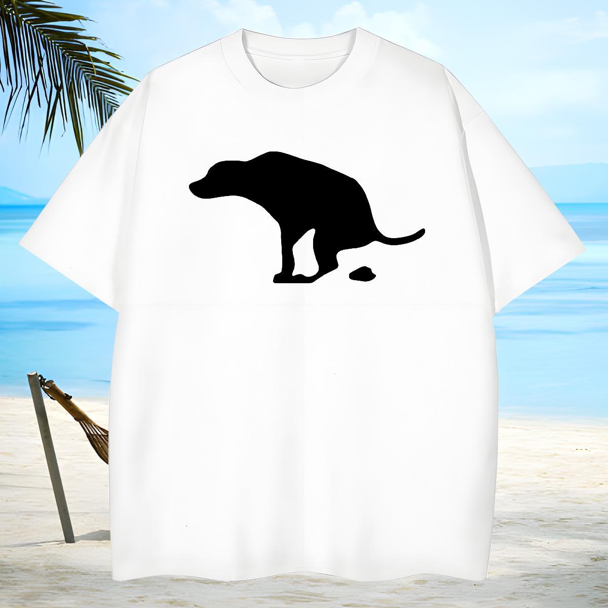 Brand Men Clothes T-Shirt 230g Cotton Dog Men T Shirts Hip Hop Short Sleeve Soft Black White New Tops